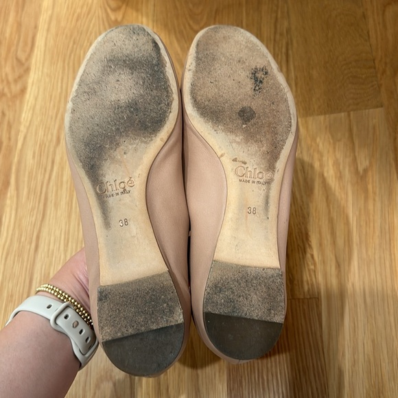 Chloe Lauren Ballet Flats in Pink Tea Leather - Sz 38 - Picture 5 of 5
